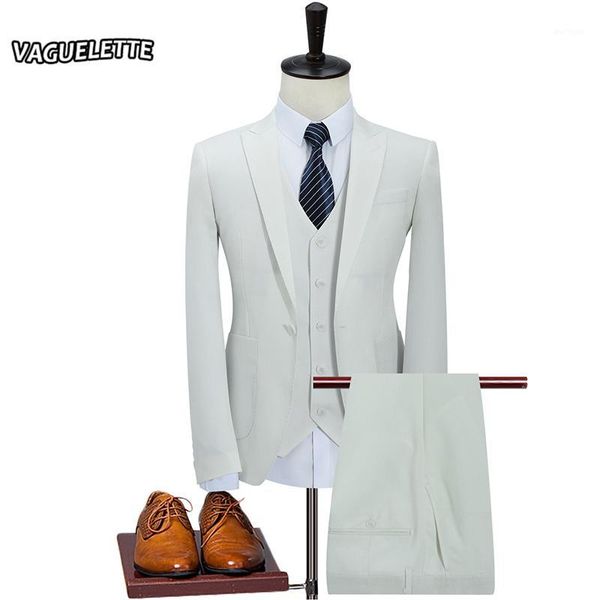 

blazer+vest+pants) solid white wedding tuxedos for men light blue slim fit mens suits with pants party dress stage wear m-5xl1, White;black