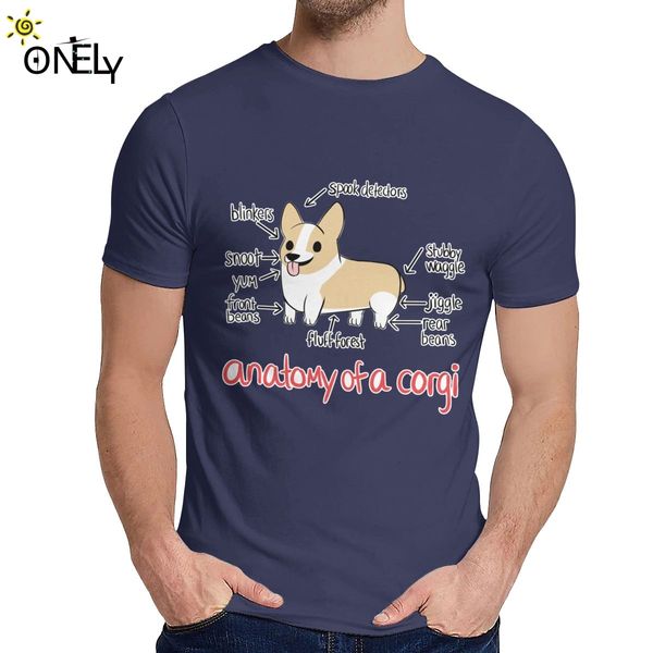 

sport o-neck anatomy of a corgi short sleeve crazy for man slim tee big size