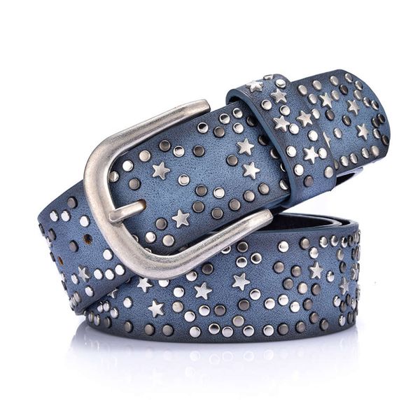 

fashion new cool rivet women's wide versatile jeans wind belt, Black;brown
