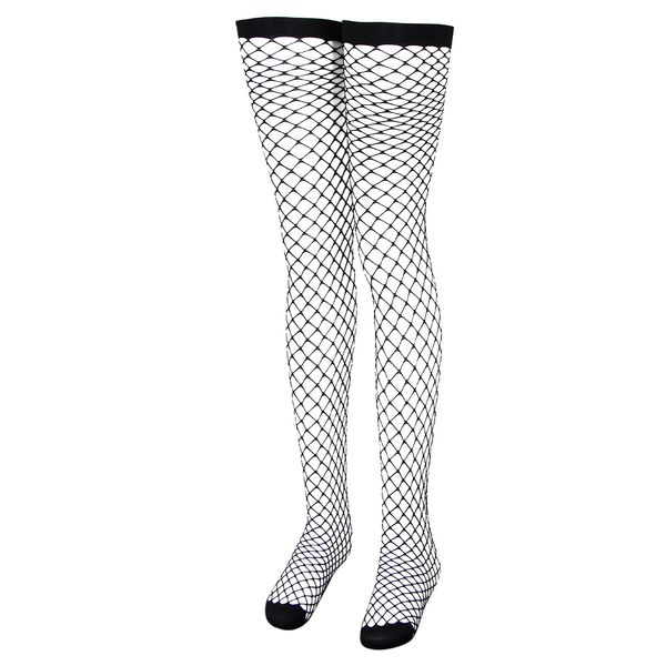 

long tight over knee fishnet socks woman ladies outfit fancy dress black