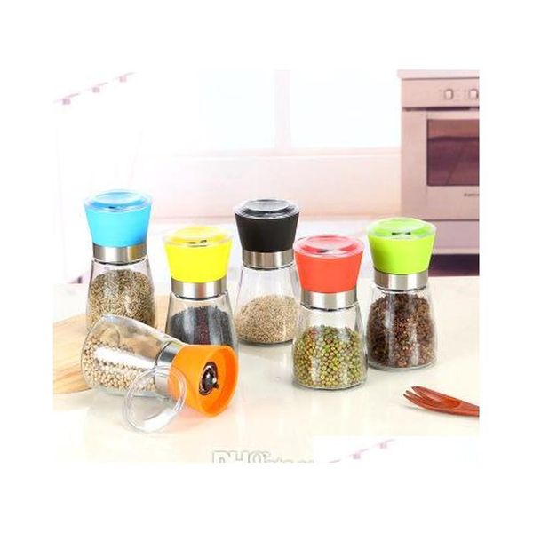

salt and pepper mill grinder plastic pepper grinder shaker spice salt container connt jar holder grinding jllols xhlight