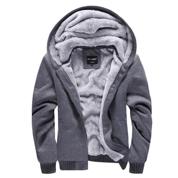 

men's hoodies & sweatshirts casual sweateshirts men velvet zipper warm poleron hombre fashion loose parkas streetwear thick solid cardi, Black