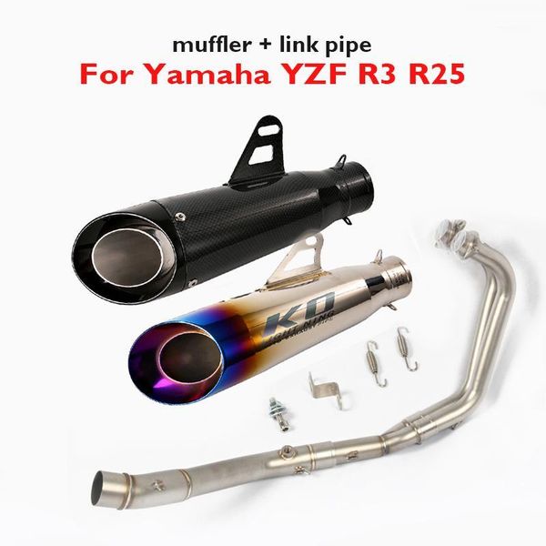 

r3 r25 motorcycle exhaust tip muffler system 51mm middle link pipe connector tube for yzf r3 r251