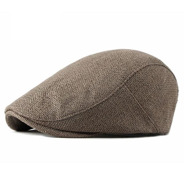 

berets men women cap hat spring autumn adjustable ivy newsboy flat cap linen artist painter beret hat men women beret 064, Blue;gray
