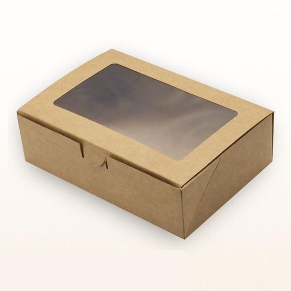

gift wrap 20pcs/lot 18*12*5cm 6 cupcake brown packaging kraft paper muffin window box for moon cake/candy/cake/dessert party packing boxes1