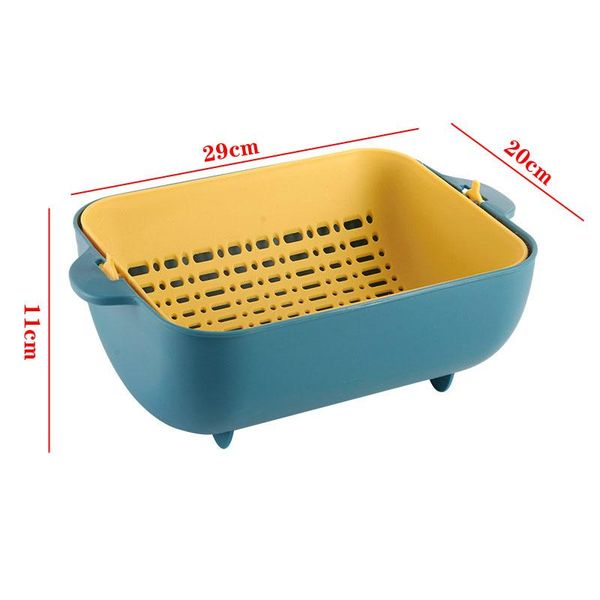 

кухонная ротабальная корзина для хранения пластиковых двойных слоев сливной корзина фрукты и овощная корзина для стирки кухни вращающийся f