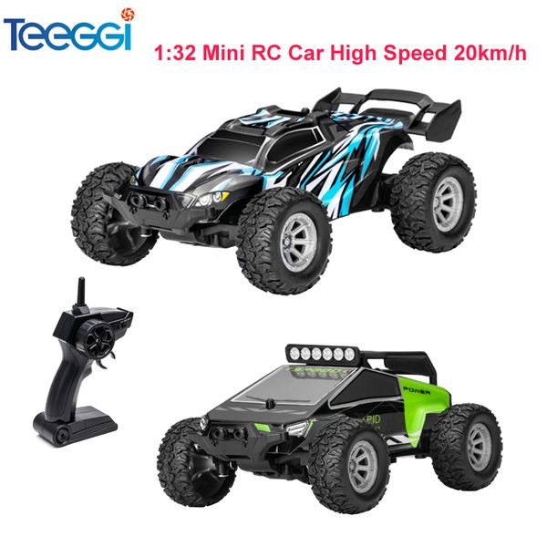 Carro elétrico / RC 1 32 2. Mini carro RC de alta velocidade / h Veículo de brinquedo Off-Road Racing Truck Toy Controle Remoto Escalada Carros Brinquedos Crianças LJ200919 240314