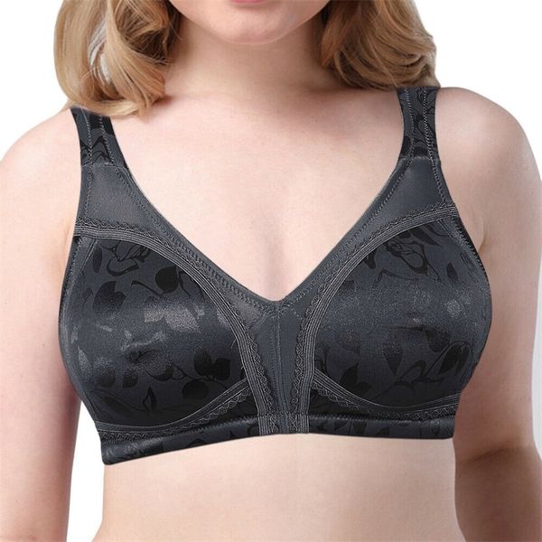 

genuine women bra 34 36 38 40 42 44 46 b c d e f g plus size lingerie lace bralette print thin cups wireless brassiere lj201204, Red;black
