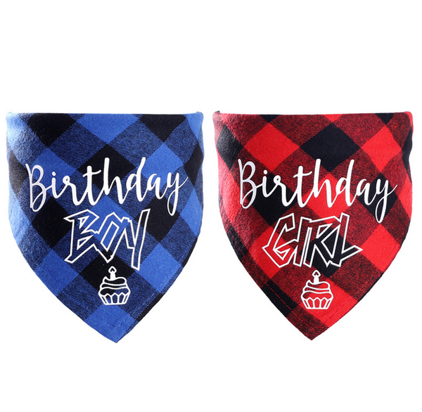 

single-layer pet triangle scarf american birthday party cat and dog accessories thin cotton plaid single-layer dog head scarf