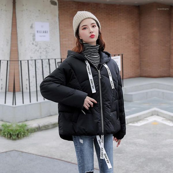 

women winter short hooded jacket cotton padded warm thicken ladies short coats parka womens jackets office lady1, Black