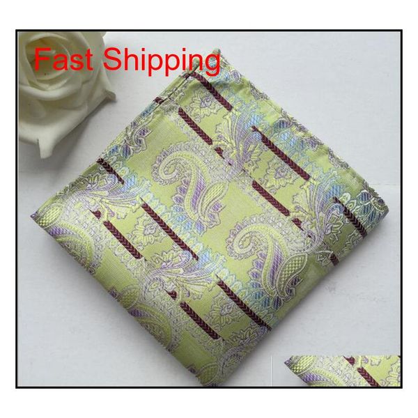 

371 style men pocket square handkerchiefs wedding party fashion accessories paisley silk suit tie handmade handkerchie qylidg bdehome, Blue;white