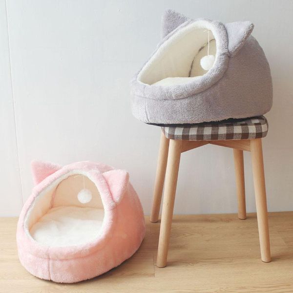 

kennels & pens creative pet bed cat house for small medium dog nest kennel kitten cushion velvet sleeping bag mat pets winter warm cozy