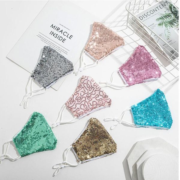 

adjustable sequin cover glitter respirators anti-dust cotton face washable mouth ahf103 bling mask outdoor masks respirator abrgo