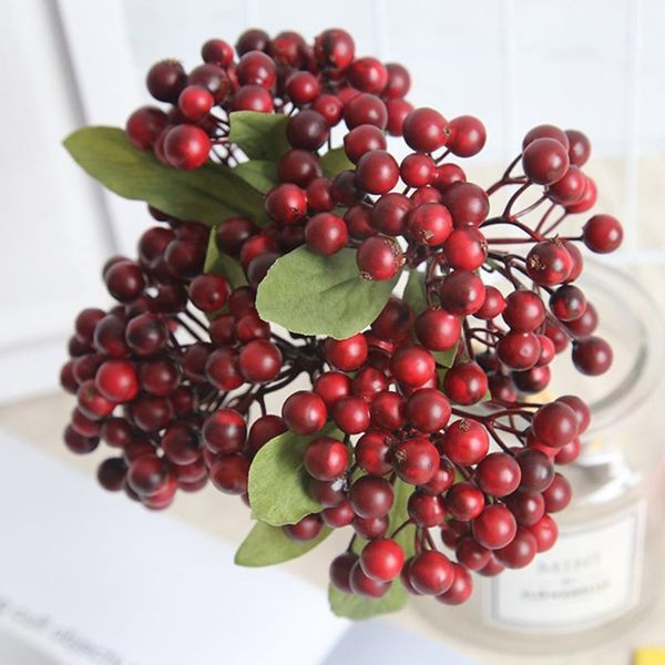 

decorative flowers & wreaths 28cm diy design mini branch foam small artificial berries flower simulation fruit for take props christmas deco