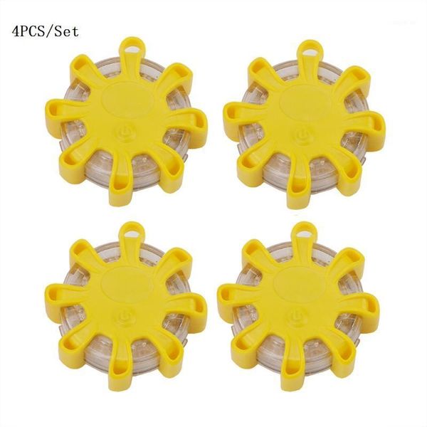 

flashlights torches 4pcs 8* led flare emergency road safety roadside night lights flashing beacon magnet warning light for car1
