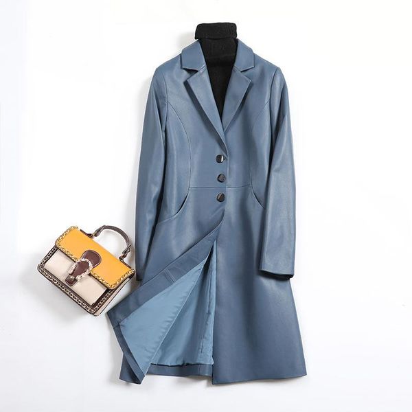 

genuine sheepskin leather suede coat spring autumn women outerwear suits garment lf2058, Black