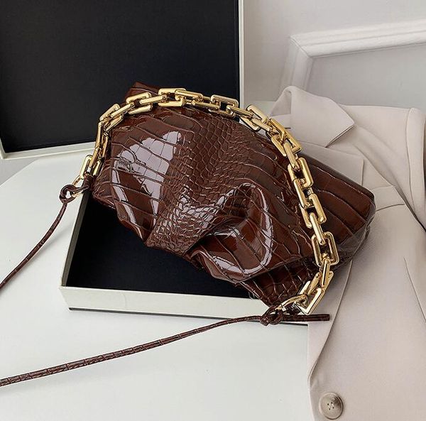 

women handbag purse lady shoulder bag alligator thick chain totes fashion bags crossbody