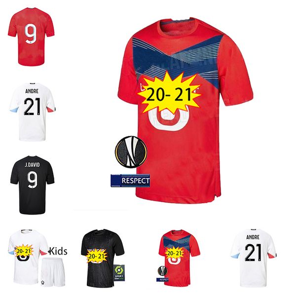 

losc lille 2020 2021 soccer jerseys david fonte bamba yazici football shirt 20 21 lille olympique jikone 10 maillot kids kit, Black;yellow