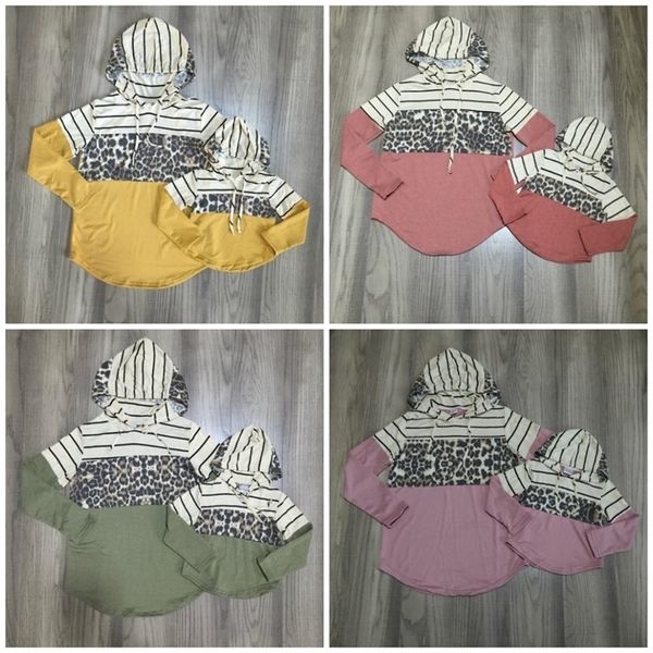 

fall/winter baby girls cotton long sleeve vest t-shirt mommy & me plaid hoodie raglans children clothes match t-shirt y200623, White