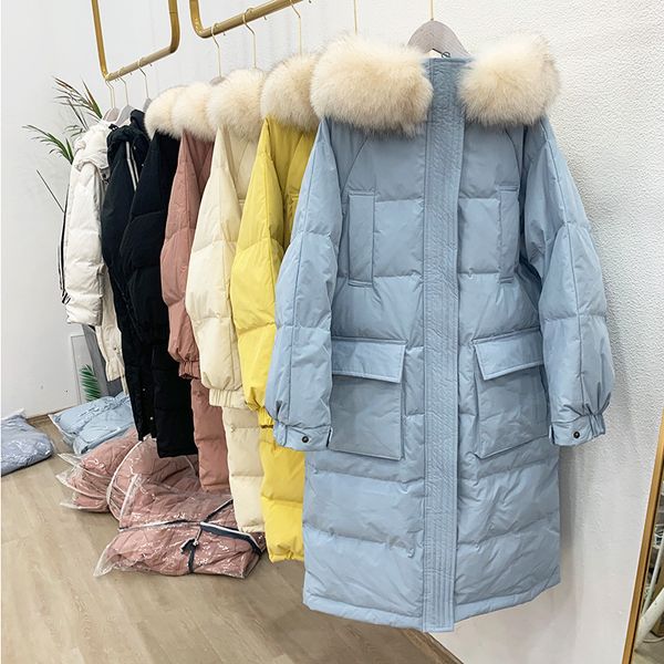 

royal fox flower 2020 new winter women's robe don parker 90% white duck feather woman releases warm overcoat in the wind