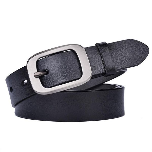 

2021 new women's wide black red brown real genuine leather strap belt female ladies casual cowskin waist belts for jeans pants, Black;brown