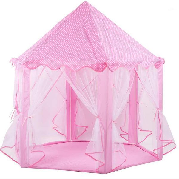 

children play tent castle hex shape indoor outdoor teepee camping tent princess playhouse toy for kids1