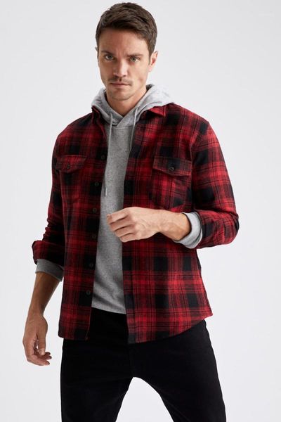 

men's casual shirts defacto man long sleeve shirt-s1252az20wn1, White;black