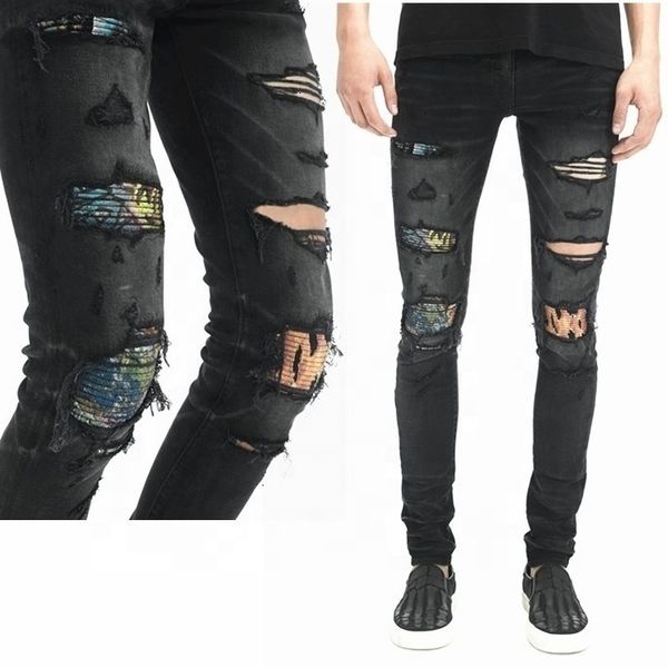 

oem new designs wholesale made in china grey biker super skinny jeans men
