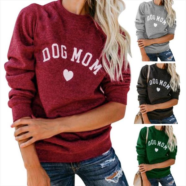 

women dog mom tee shirt letter print sweatshirt womens casual long sleeve letter print cute graphic sweatshirt pullover he, Black