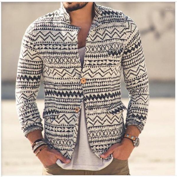 

autumn 2020 men lapel printing single-breasted pocket long sleeve kniting cardigan streetwear vintage casual slim sweater s-3xl1, White;black