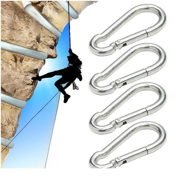 

4pc aluminum alloy carabiner d-ring keychain clip camping keyring snap hook outdoor spports hiking camping beach mat acc sqcttt