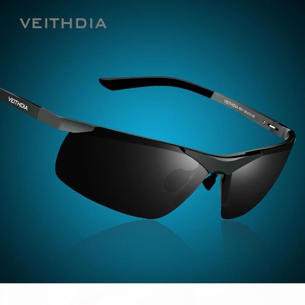 

veithdia brand alumunum men's polarized uv400 mirror sunglasses rimless rectangle mens sun glasses eyewear for men 6501 cx200704, White;black