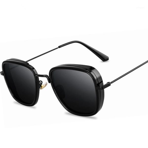 

sunglasses 2021 fashion vintage square women lady luxury retro metal glasses driving mirror uv400 shopping1, White;black