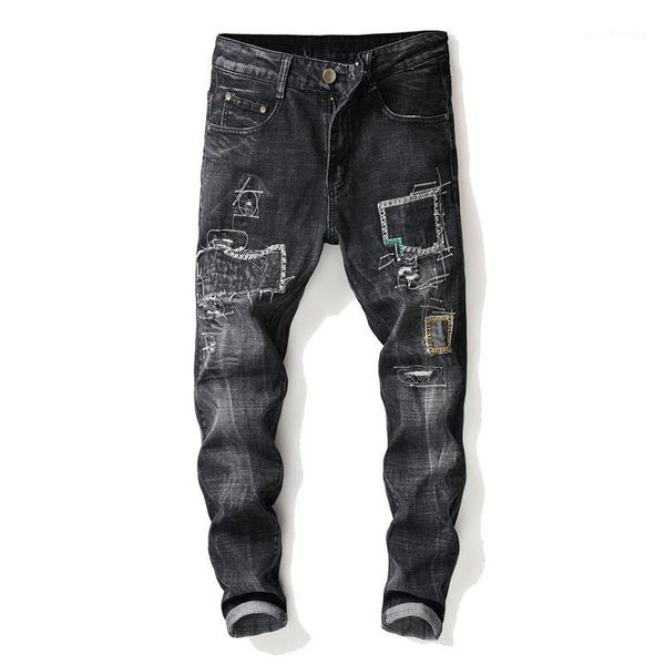 

men's jeans men casual pantalon slim straight elasticity spring autumn male men1, Blue