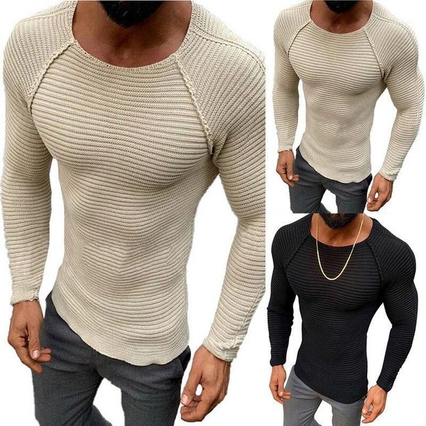 

wenyujh men slim fit pullover sweaters 2019 autumn winter new fashion knitted lightweight crew neck sweater men casual pullover1, White;black