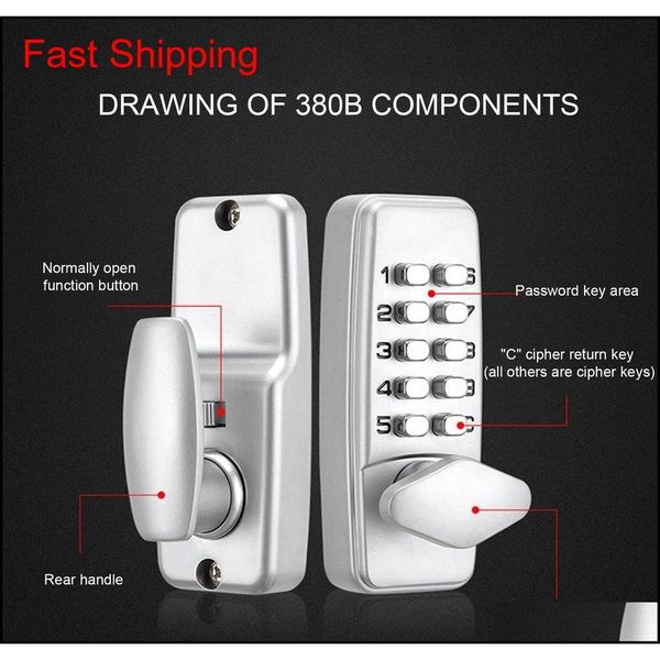 

380b digital password door lock mechanical code keyless entry door lock waterproof generation password ele qylmkp new_dhbest