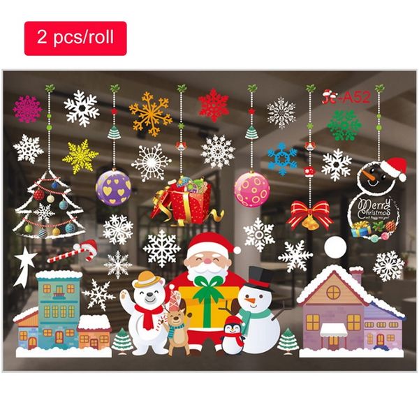 

merry christmas stickers santa claus deer xmas tree frozens snowflake wall window stickers ornaments navidad 2021 new year decor f wmtina