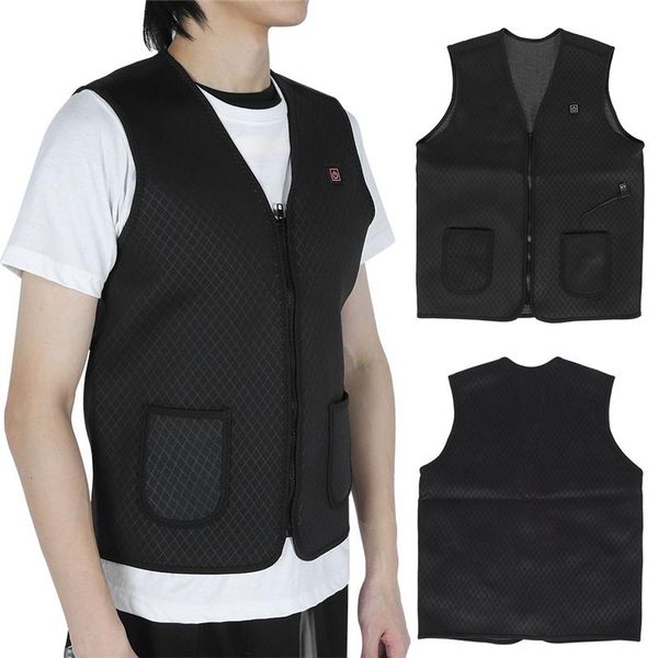 

электрическое отопление vest открытый спорт лыжи зимний теплый рыбалка езда взрослый жилет моющийся зарядный контроль температуры, Blue;black