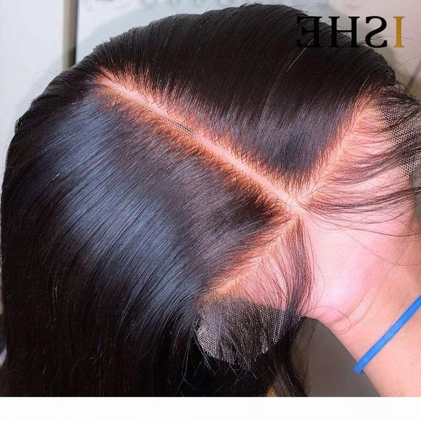 

hd t part front human hair straight pre plucked 250% frontal 8-26 inch bleached knots remy lace wigs ishe, Black;brown