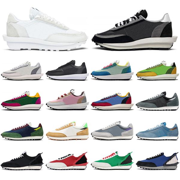 

ldv waffle running shoes for men women black with white symbol hyper grape varsity blue chaussures breathable trainers sports sneakers