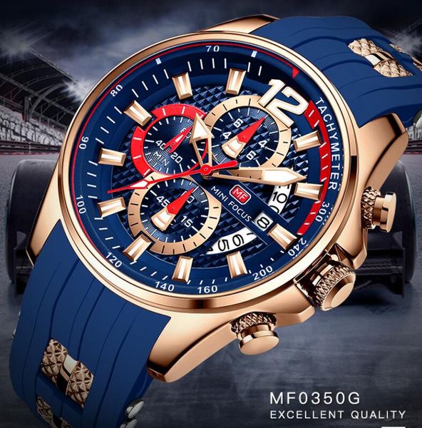 

2021 watches men silicone strap chronograph quartz watch luxury sports wristwatch brand relogios masculino relogio masculino, Slivery;brown