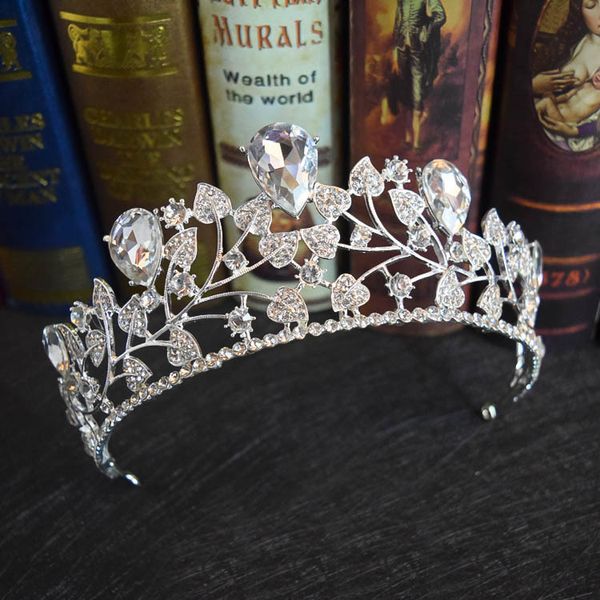 

korean new crown baroque bridal headdress stage show party accessories, Silver