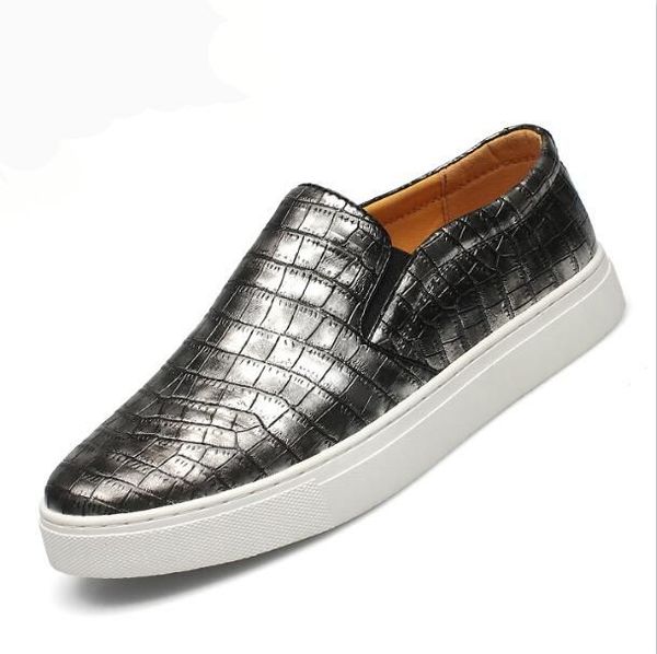 

genuine leather fashion flats casual breathable men shoes moccasins men loafers hight quality driving shoes, Black