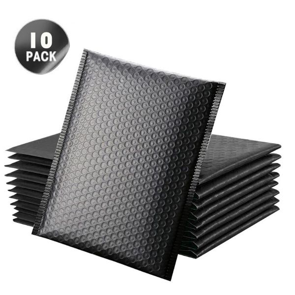 

10pcs bubble mailers padded envelopes lined poly mailer self seal black tear resistance envelopes multipurpose bubble mailers