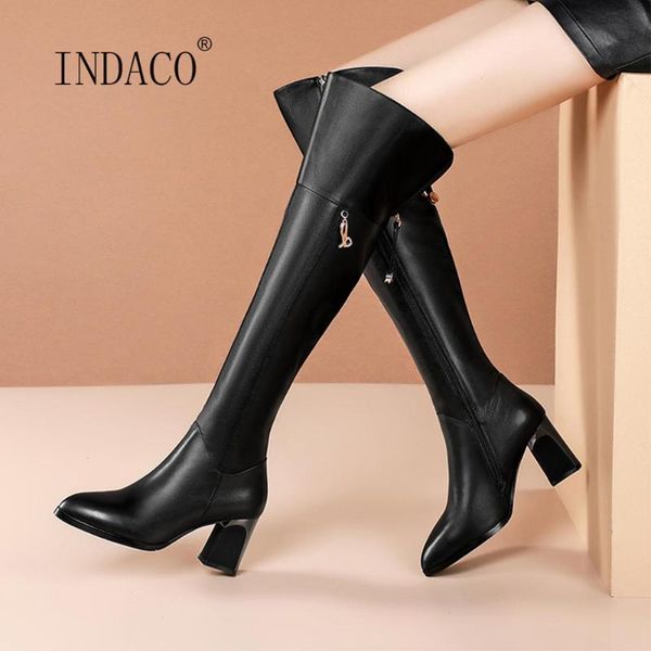 

2020 new fashion women winter boots black over the knee boots warm pointed toe high heels thong high zip