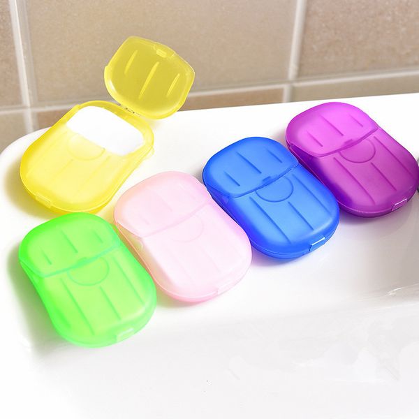 

20pcs/box portable paper sheets disposable hand washing bath travel mini soap sheet for kitchen toilet outdoor
