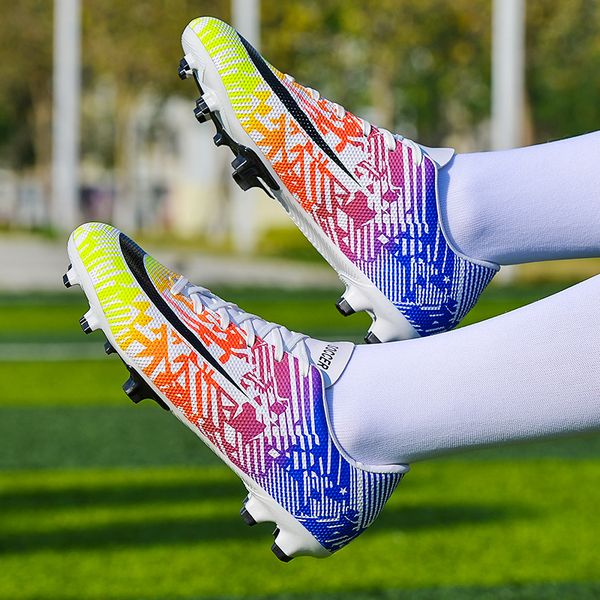 

35-45 plus size low ankle men long spikes football boots breathable soccer shoes original futsal sock cleats training sneakers, Black;brown