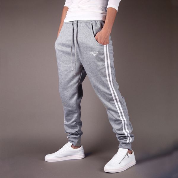 

snivn men's style sports pants slim-fit ankle side ribbon embroidered korean running loose casual trousers embroidery casual trousers a, Blue