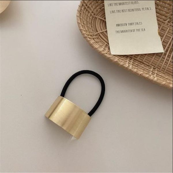 

aomu 2020 new trendy retro metal geometric round hollow rectangle star hair rope ponytail hair accessories for women girls sqcivv, Golden;white