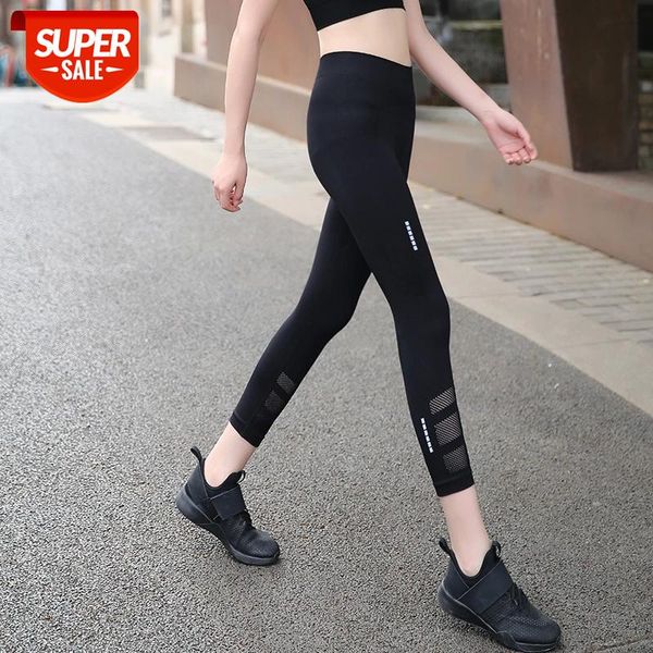 

normov fitness women leggings slim mesh patchwork high waist push up ankle length leggings workout black print female jeggings #qq2z, Black;white